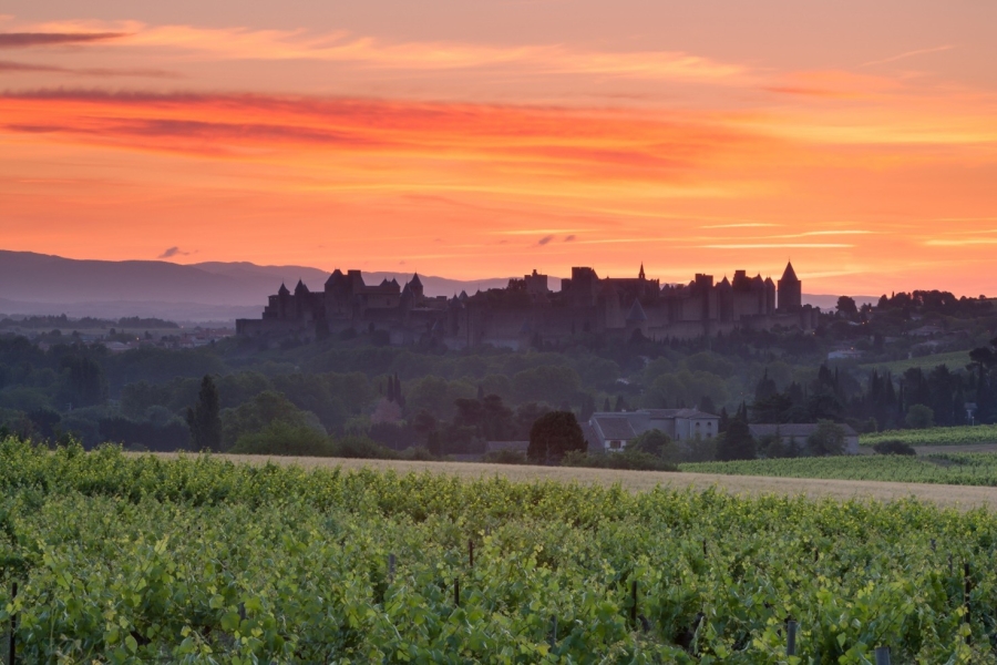 castle at sunset
